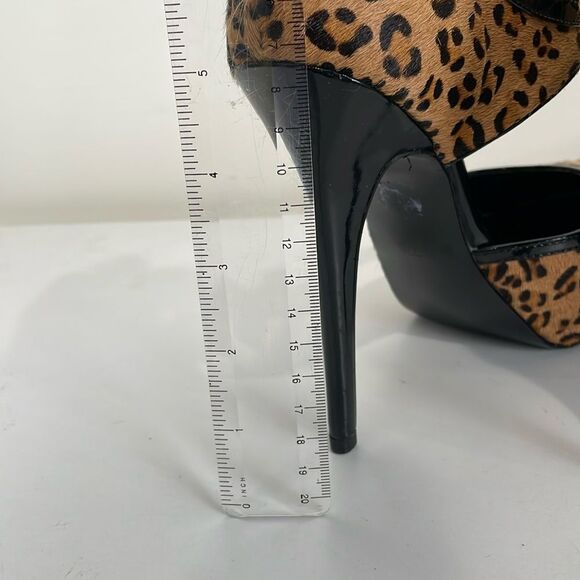 Charles David Women’s 7.5 Platform Heels Leopard Print Pony Hair Tassel Stiletto - Picture 6 of 11